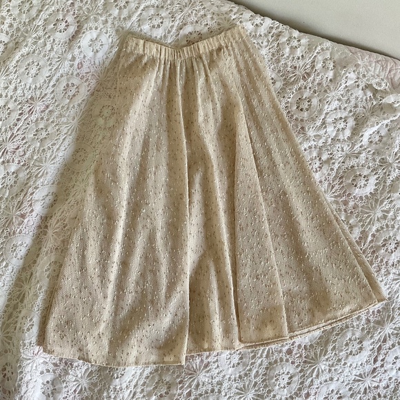 Vintage wool a-line cream skirt - Picture 1 of 2